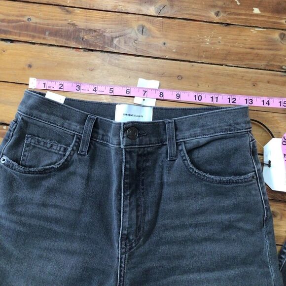 Current Elliot The stovepipe jeans high waist high-rise distressed denim grey 26 - Picture 13 of 16